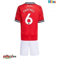 Camiseta Manchester United Lisandro Martinez #6 Primera Equipación para niños 2025-26 manga corta (+ pantalones cortos)